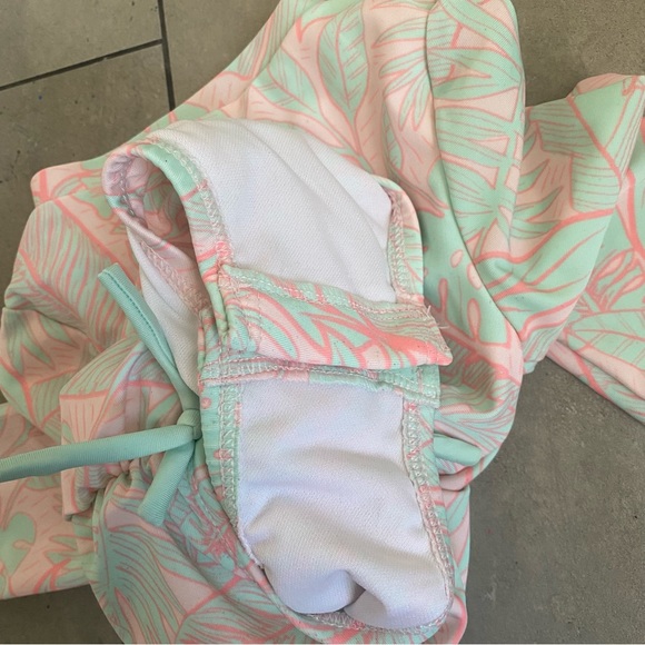 NWOT Cat & Jack toddler one piece swim palm print pink green 2T - Picture 8 of 8